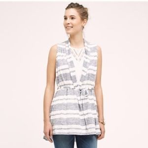 Anthro Saturday Sunday Sky Stripe Vest Cardigan S